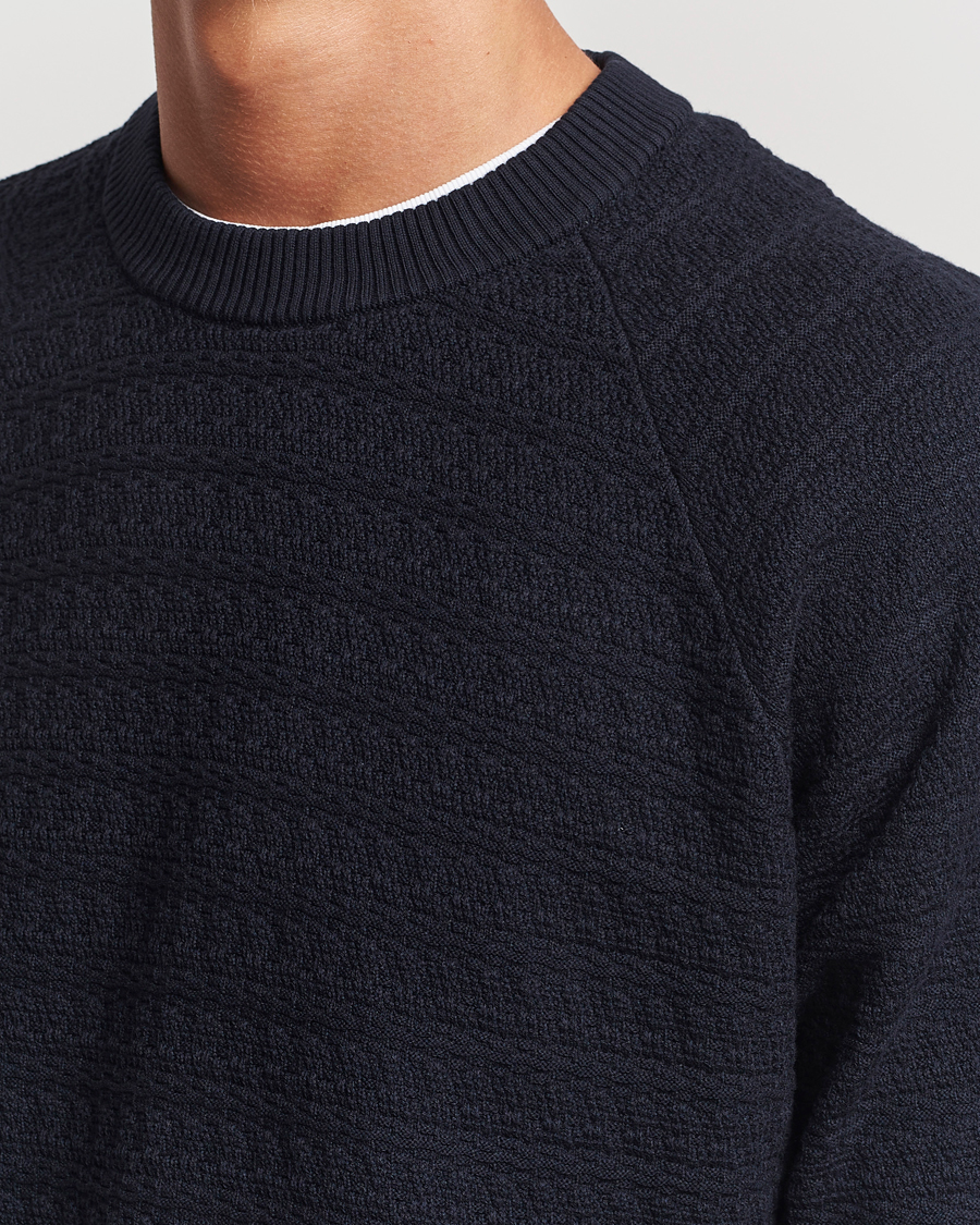 Herre | Trøjer | NN07 | Collin Structured Knitted Sweater Navy Blue