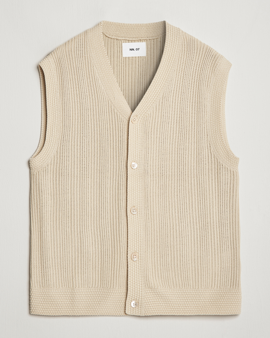 Herre | Trøjer | NN07 | Reece Knitted Vest Ecru