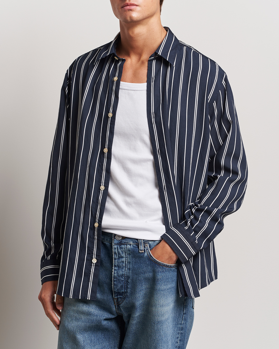 Herre | Skjorter | NN07 | Quinsy Striped Shirt Navy/White