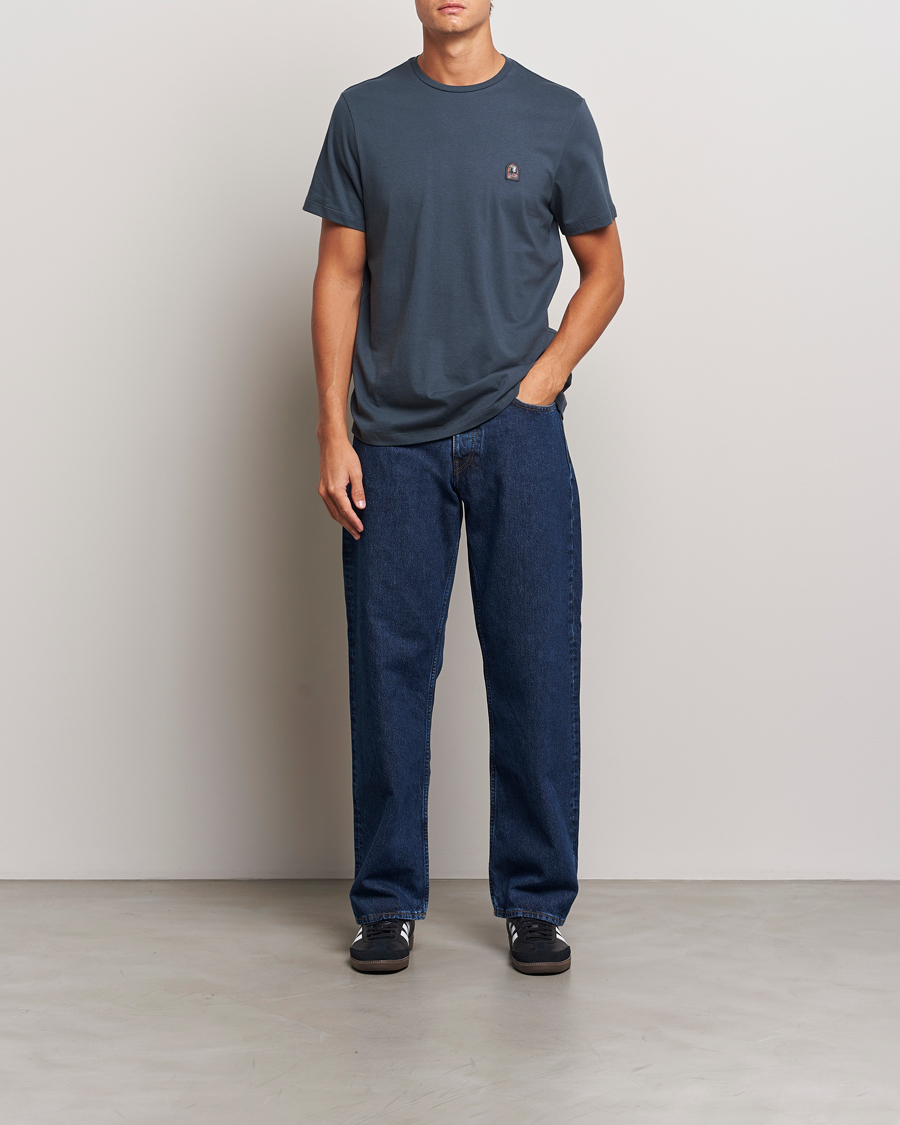 Herre | T-Shirts | Parajumpers | Basic Patch T-Shirt Dark Avio