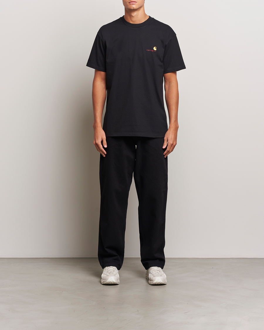 Herre | T-Shirts | Carhartt WIP | American Script Short Sleeve T-Shirt Black