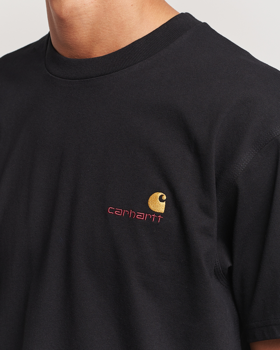 Herre | T-Shirts | Carhartt WIP | American Script Short Sleeve T-Shirt Black