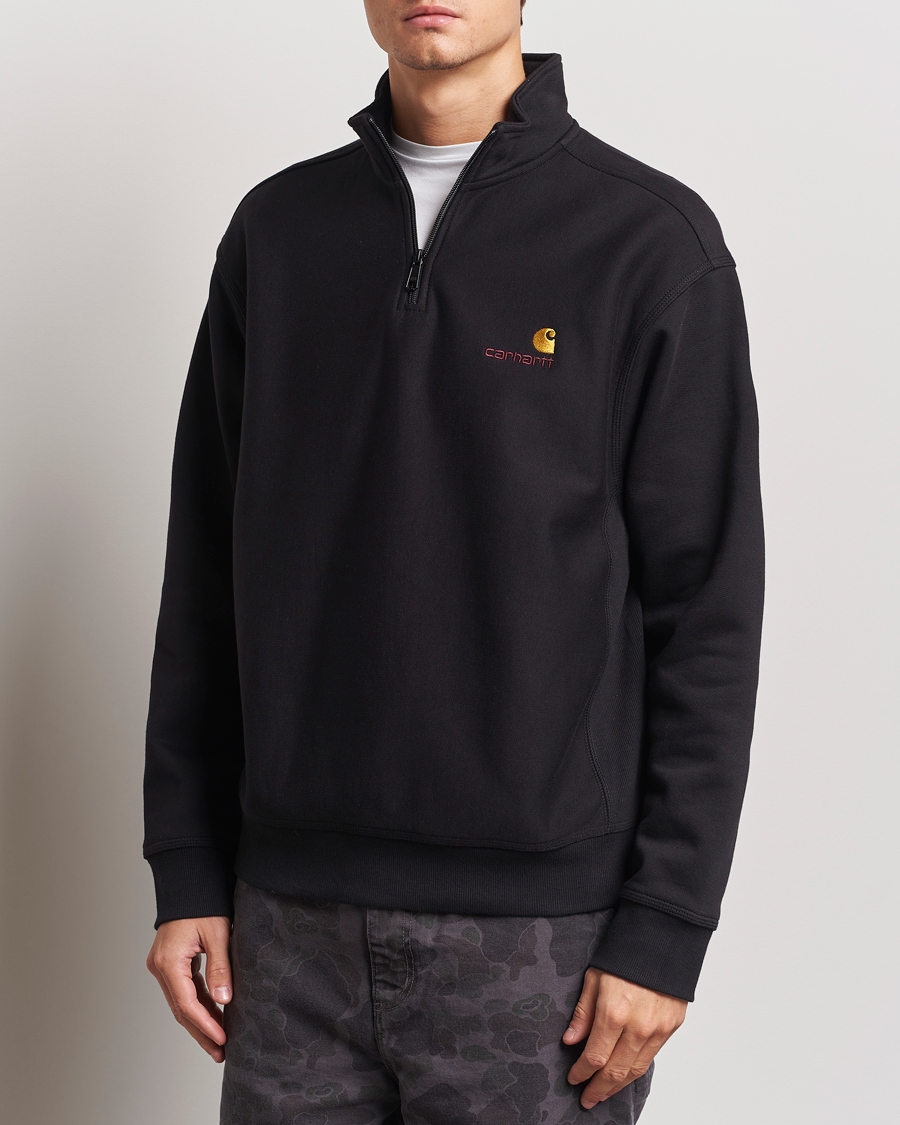 Herre | Trøjer | Carhartt WIP | American Script Half Zip Sweatshirt Black