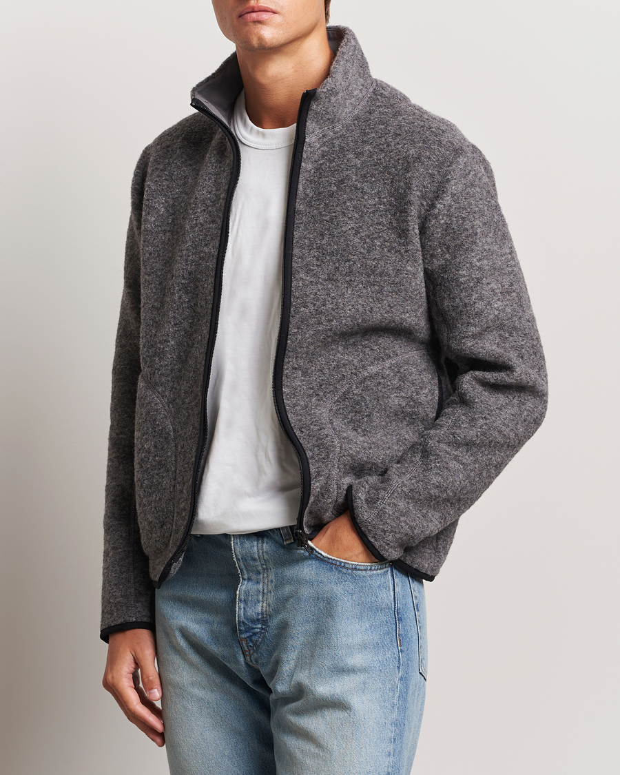 Herre | Trøjer | J.Lindeberg | Dustin Wool Fleece Jacket Light Grey Melange