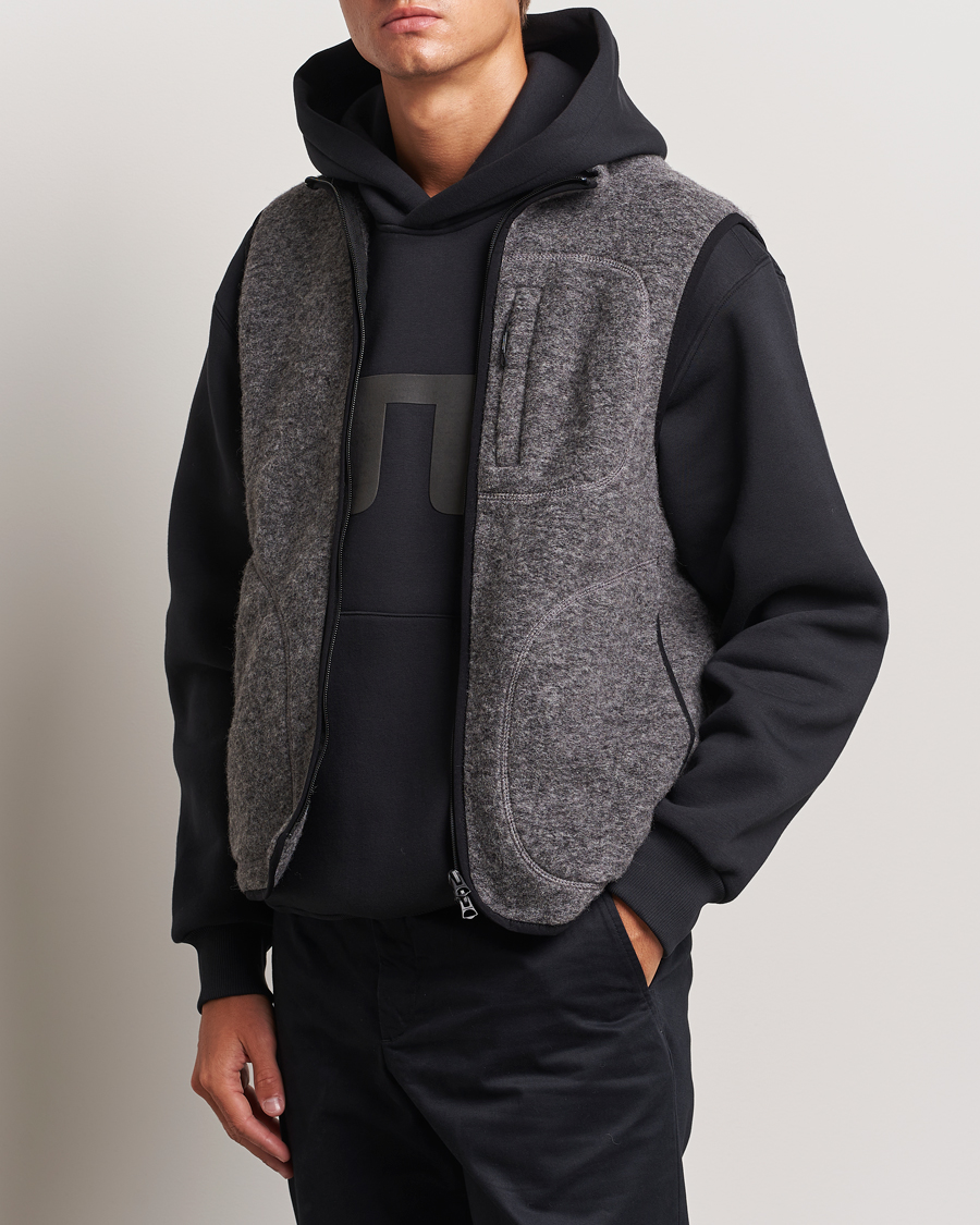 Herre | Veste | J.Lindeberg | Duncan Wool Fleece Vest Light Grey Melange