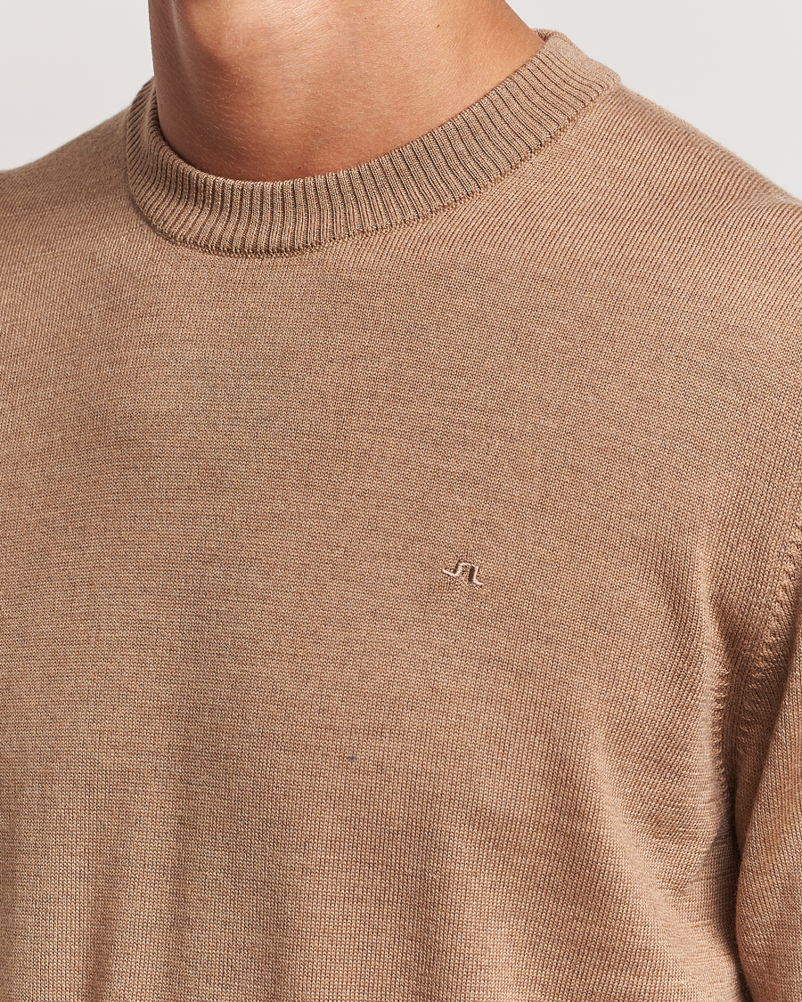 Herre | Trøjer | J.Lindeberg | Keane Merino Crew Neck Sweater Tiger Brown