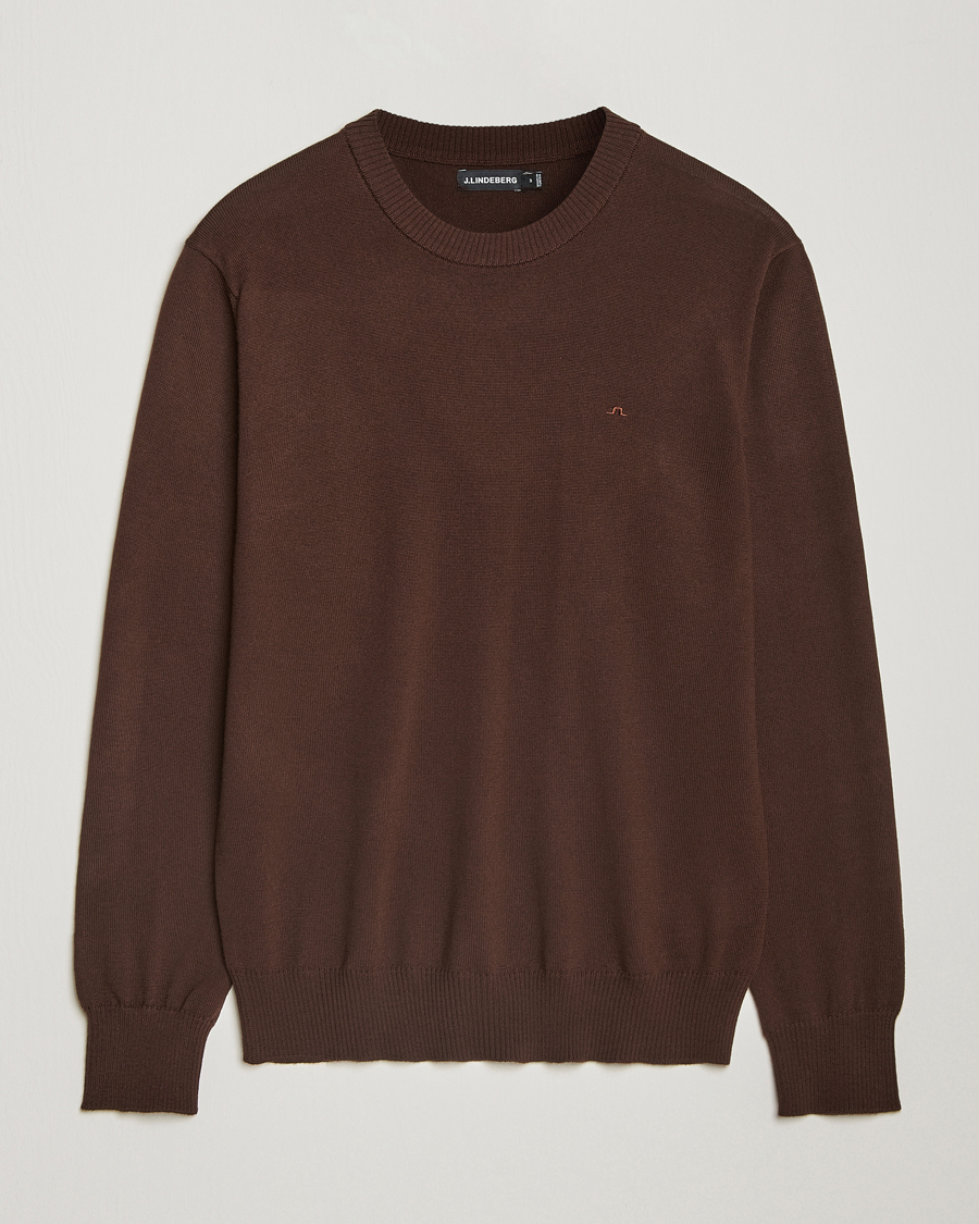 Herre | Trøjer | J.Lindeberg | Keane Merino Crew Neck Sweater Bitter Chocolate
