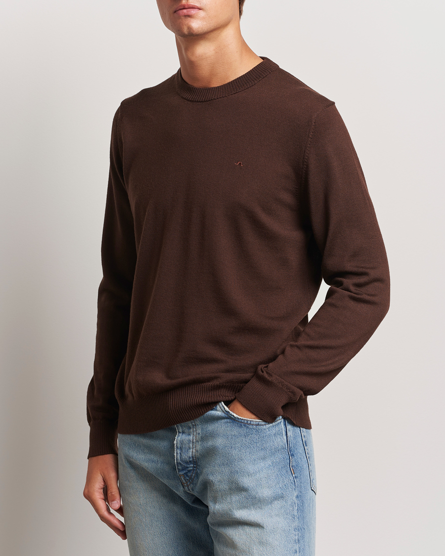 Herre | Trøjer | J.Lindeberg | Keane Merino Crew Neck Sweater Bitter Chocolate