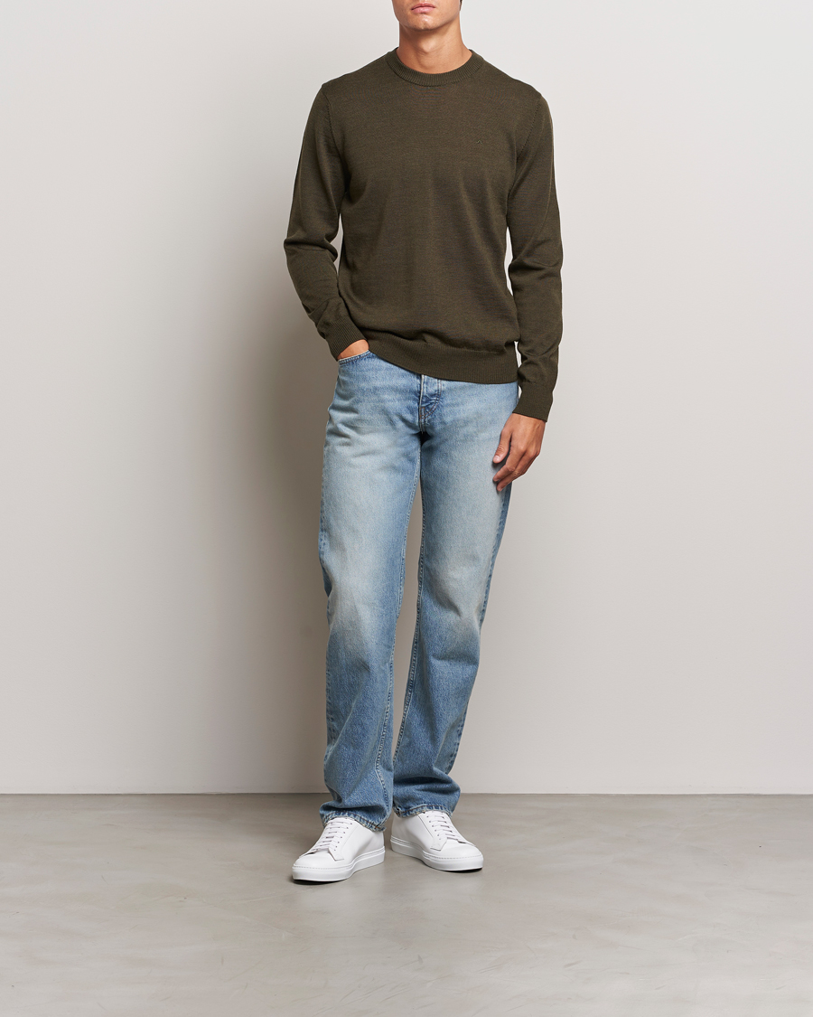 Herre | Trøjer | J.Lindeberg | Keane Merino Crew Neck Sweater Forest Green
