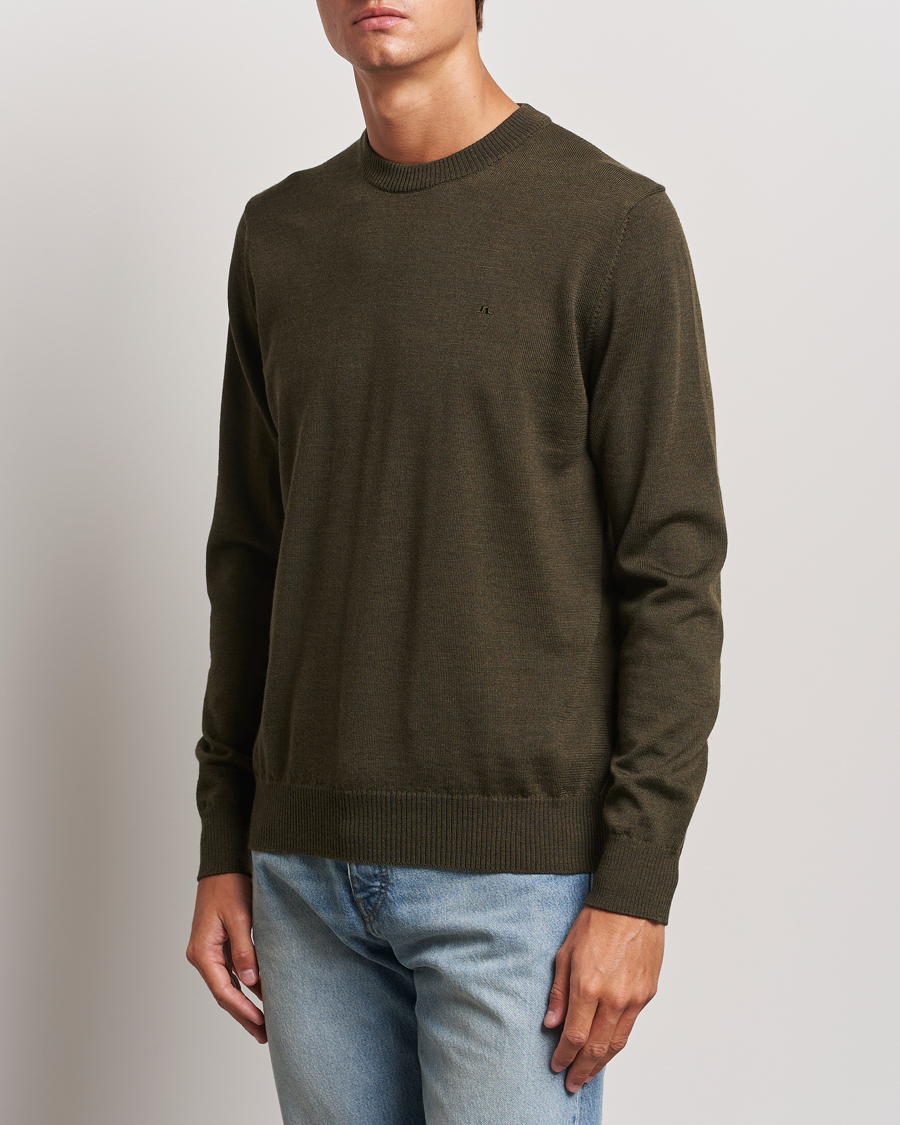 Herre | Trøjer | J.Lindeberg | Keane Merino Crew Neck Sweater Forest Green