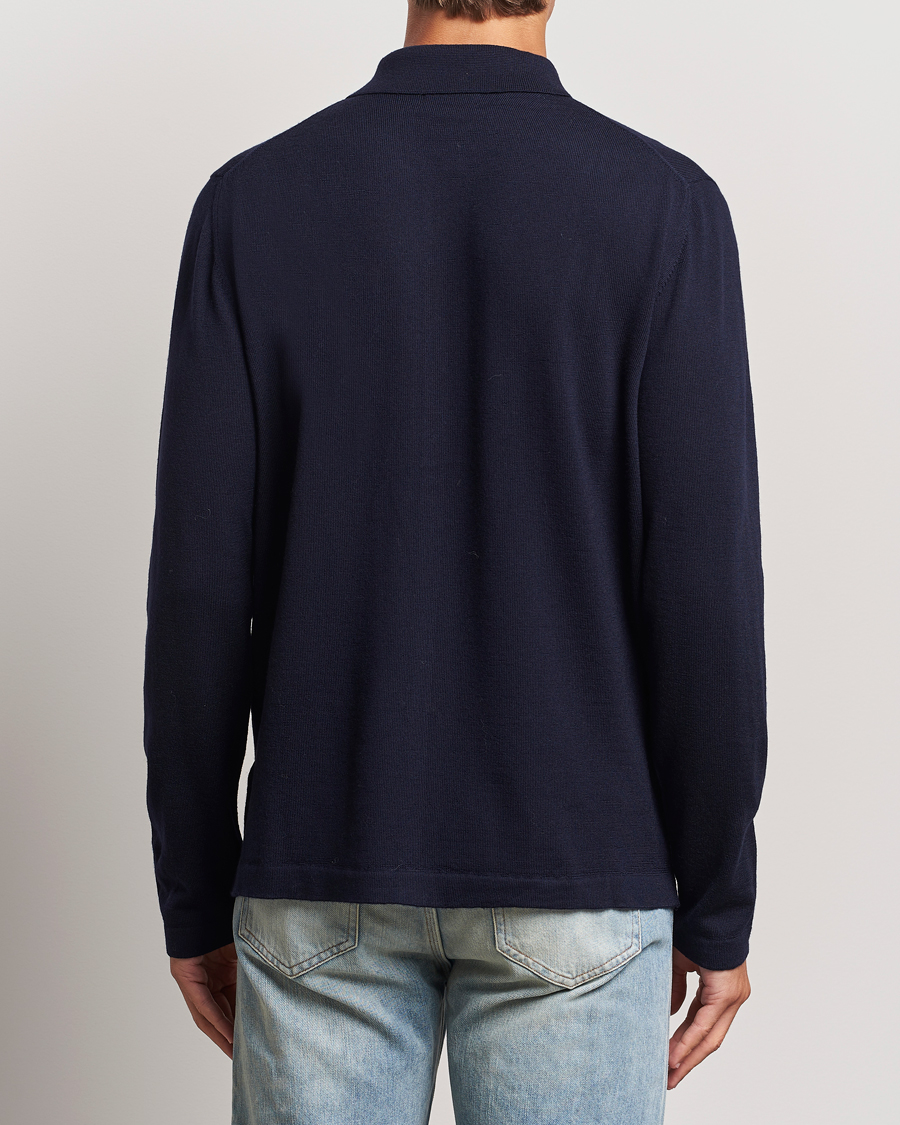 Herre | Trøjer | J.Lindeberg | Kaleb Merino Zip Cardigan Navy