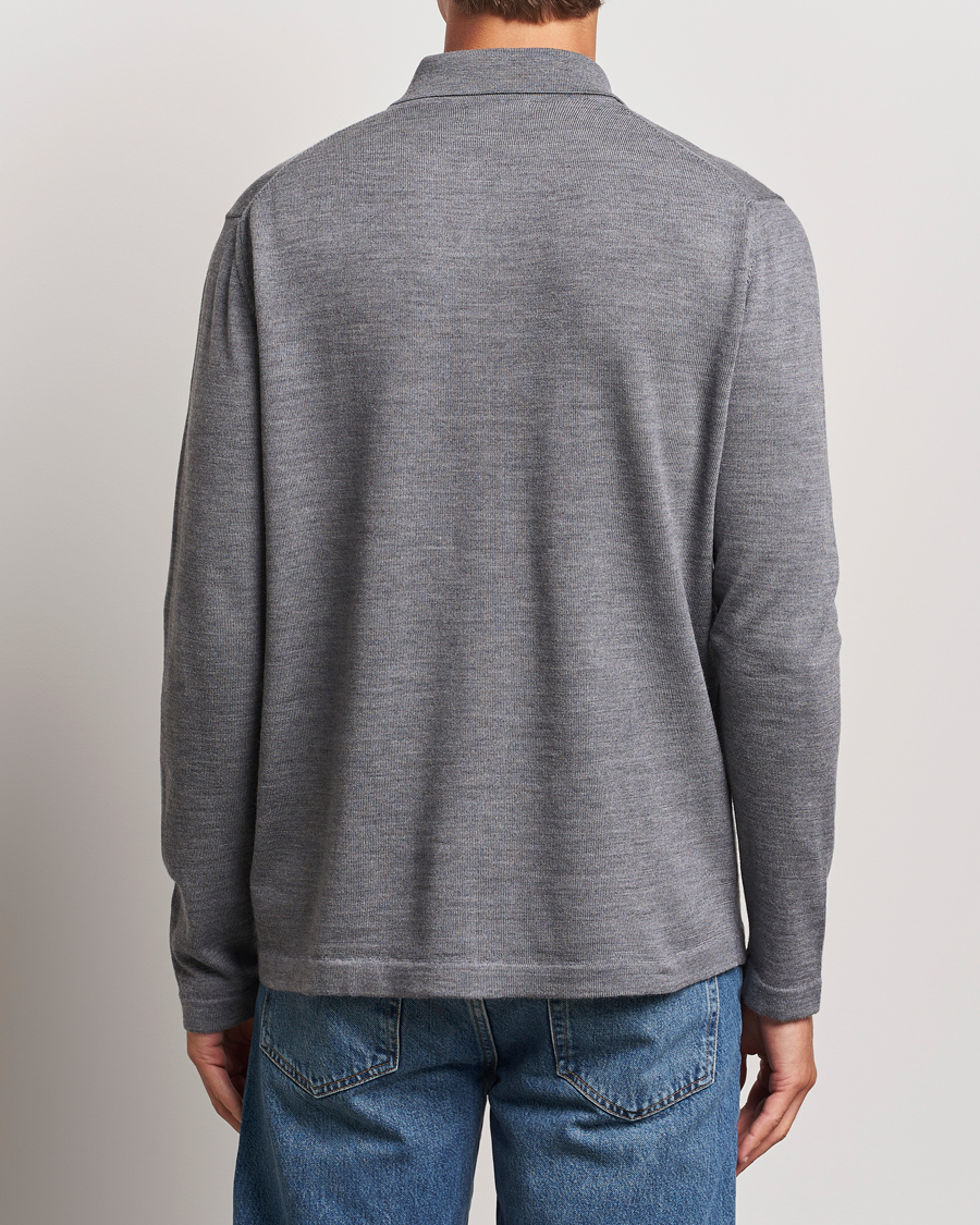 Herre | Trøjer | J.Lindeberg | Kaleb Merino Zip Cardigan Mid Grey Melange