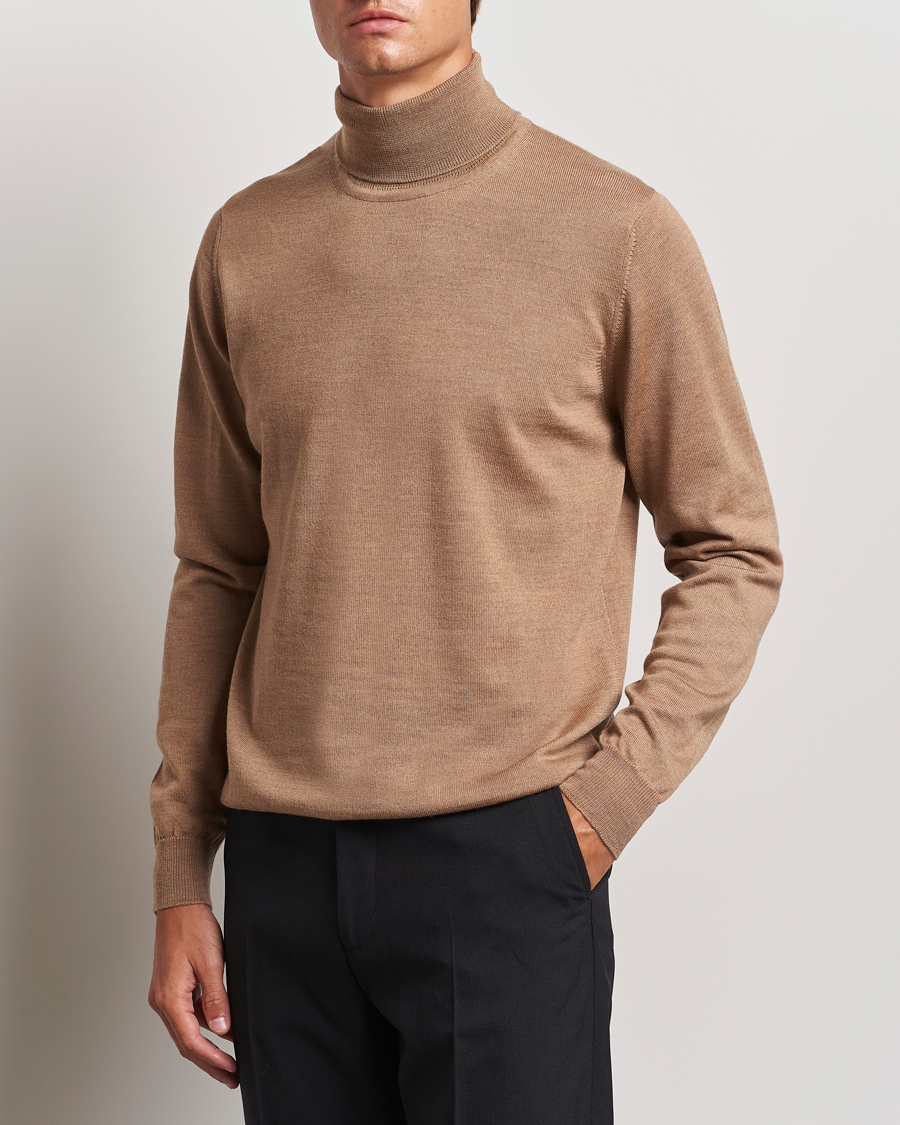 Herre | Trøjer | J.Lindeberg | Kaden Merino Turtleneck Tiger Brown