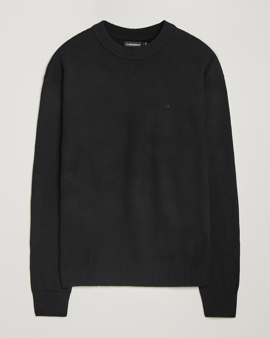 Herre | Trøjer | J.Lindeberg | Kino Merino Crew Neck Black