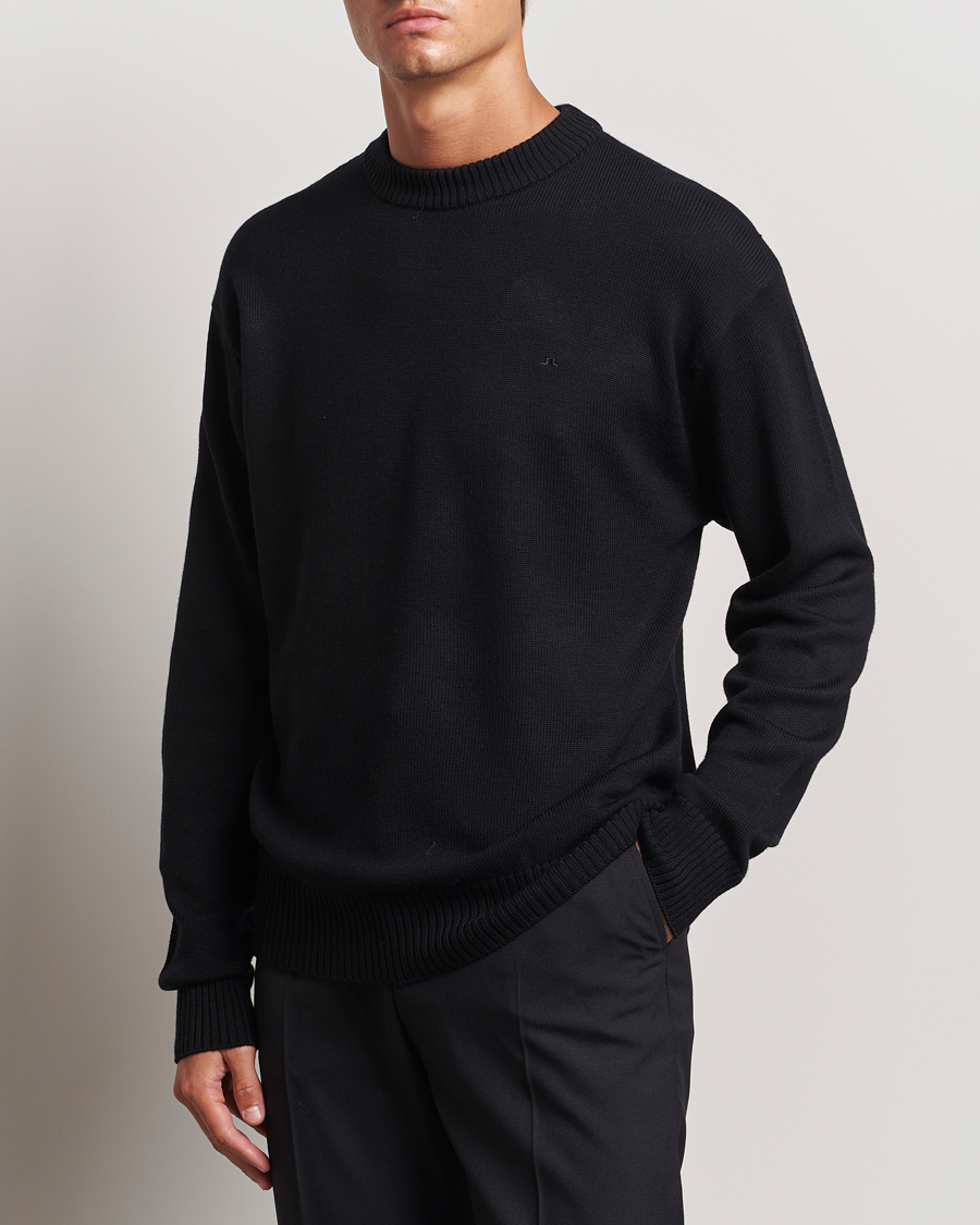 Herre | Trøjer | J.Lindeberg | Kino Merino Crew Neck Black