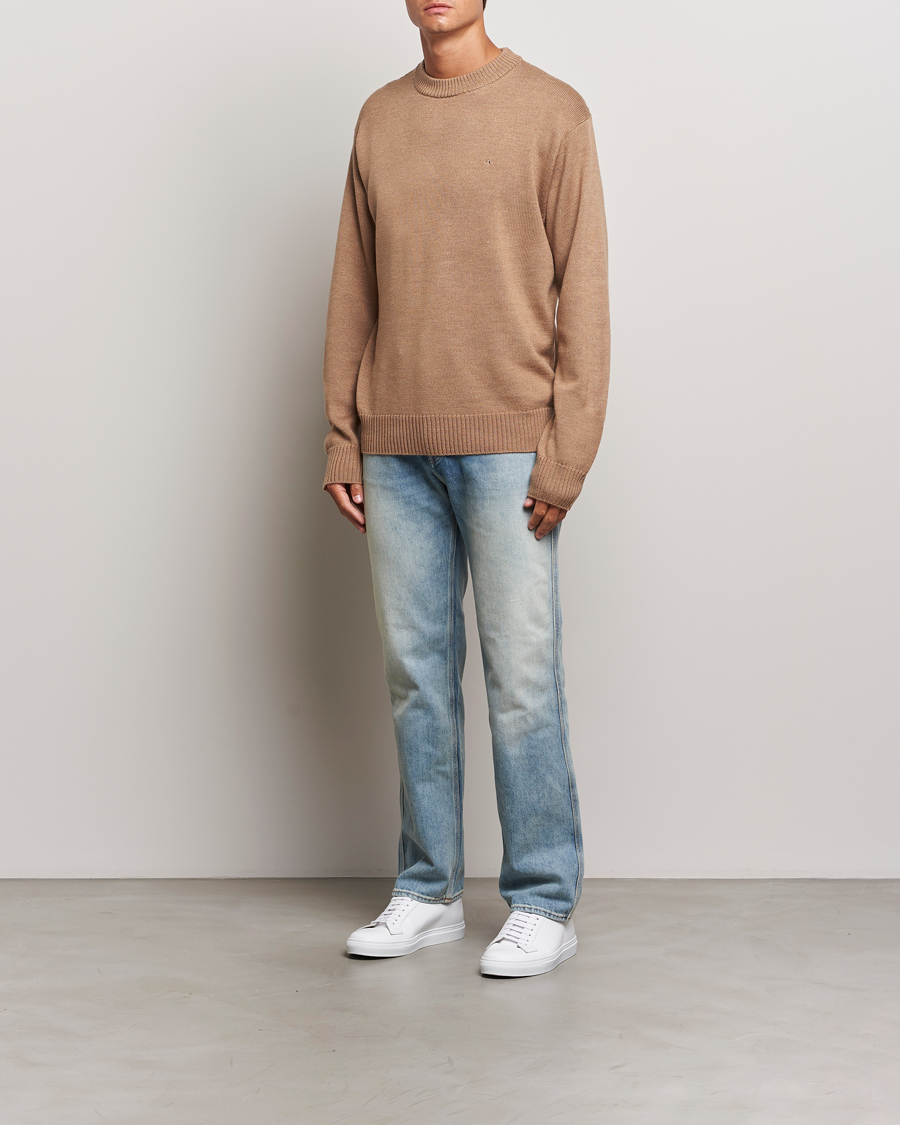 Herre | Trøjer | J.Lindeberg | Kino Merino Crew Neck Tiger Brown