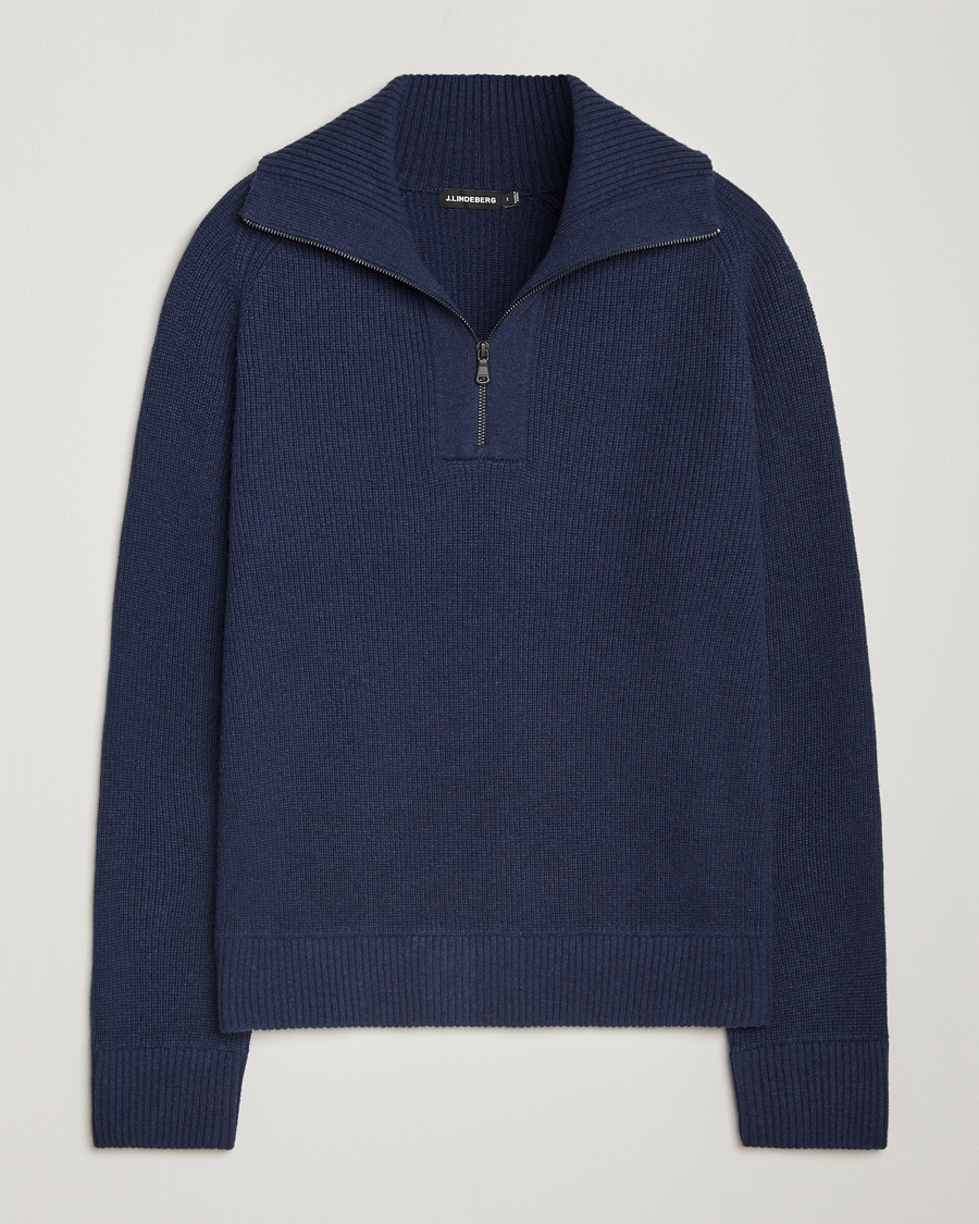 Herre | Trøjer | J.Lindeberg | Wilmer Quarter Zip Knit Navy