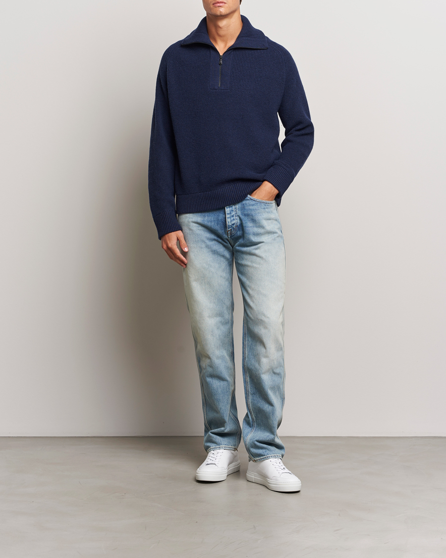 Herre | Trøjer | J.Lindeberg | Wilmer Quarter Zip Knit Navy