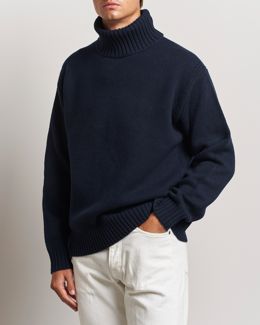 Herre | Trøjer | J.Lindeberg | Todd Heavy Knit Turtleneck Navy