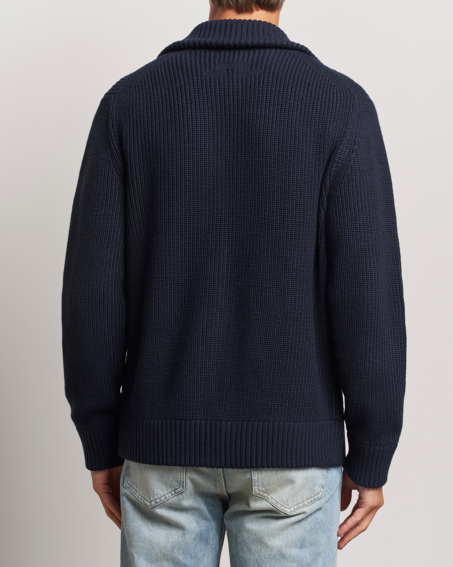 Herre | Trøjer | J.Lindeberg | Skyler Wool Blend Zip Cardigan Navy