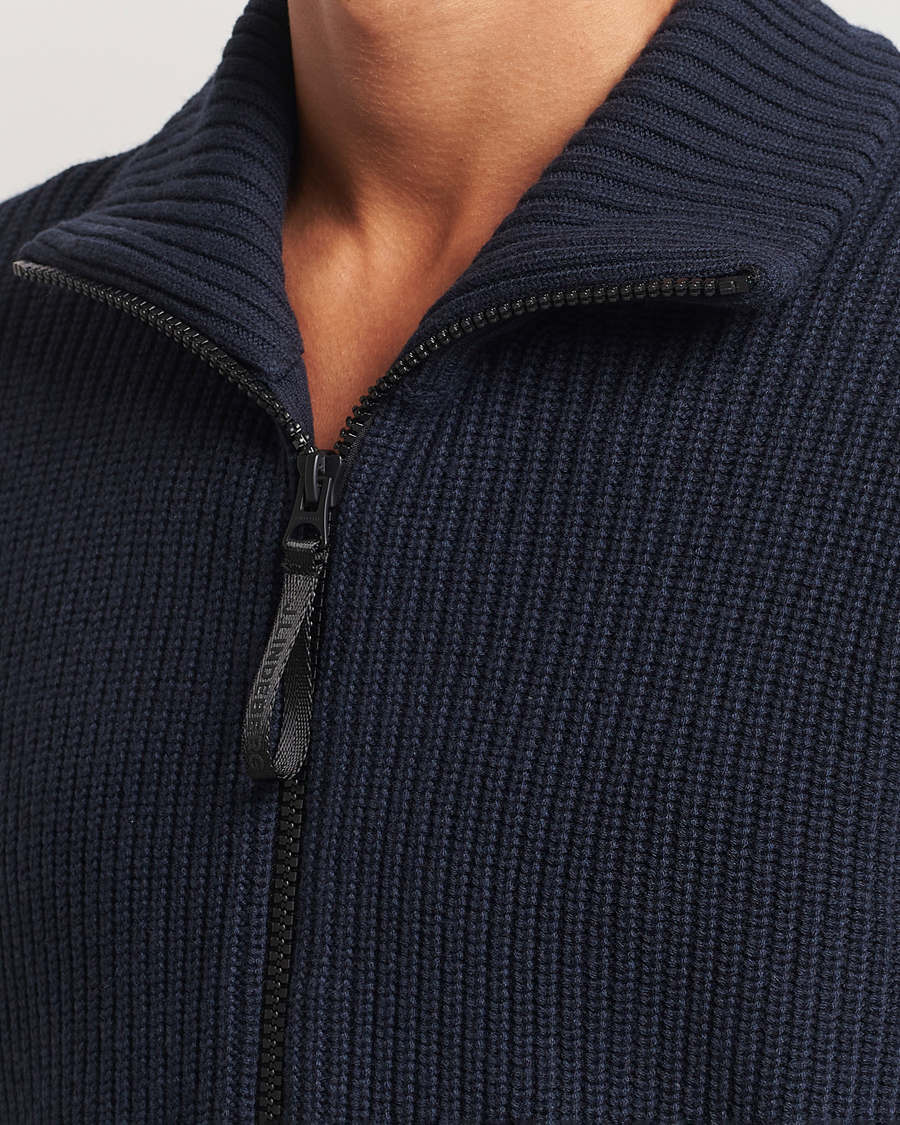Herre | Trøjer | J.Lindeberg | Skyler Wool Blend Zip Cardigan Navy