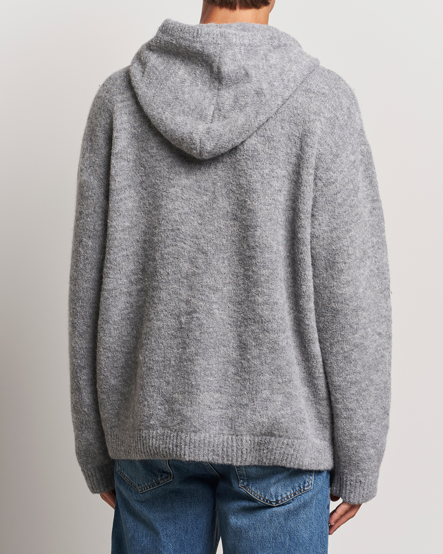 Herre | Trøjer | J.Lindeberg | Broon Alpaca Blend Hoodie Mid Grey Melange