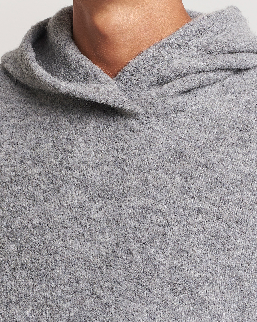 Herre | Trøjer | J.Lindeberg | Broon Alpaca Blend Hoodie Mid Grey Melange