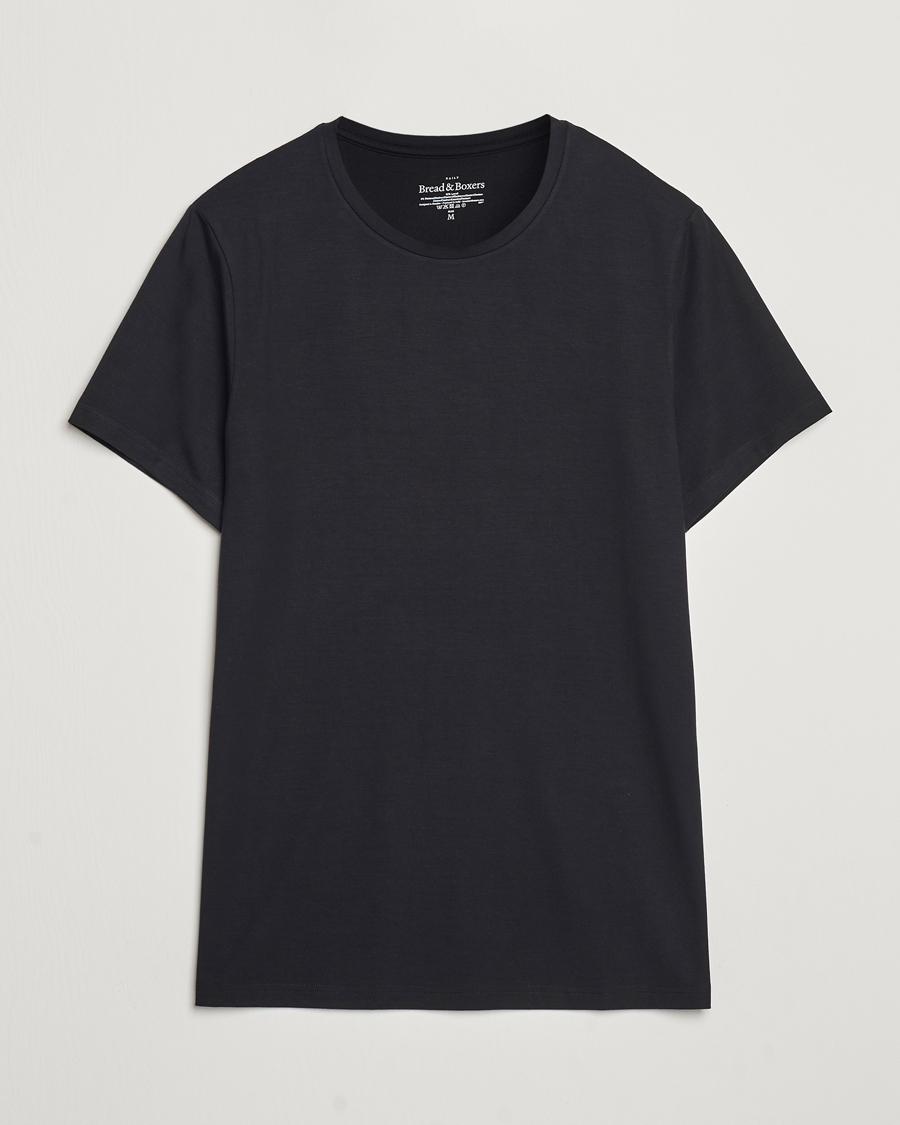 Herre | T-Shirts | Bread & Boxers | Tencel Crew Neck T-Shirt Black