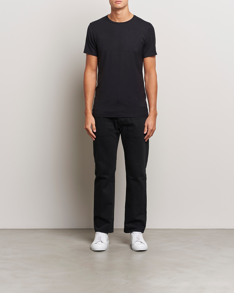 Herre | T-Shirts | Bread & Boxers | Tencel Crew Neck T-Shirt Black