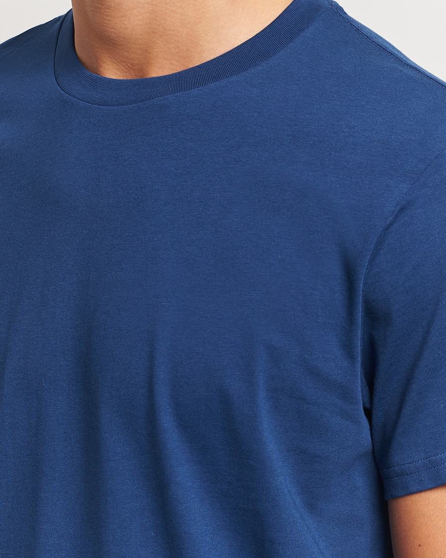 Herre | T-Shirts | Bread & Boxers | Heavy Cotton Crew Neck T-Shirt Ink Blue