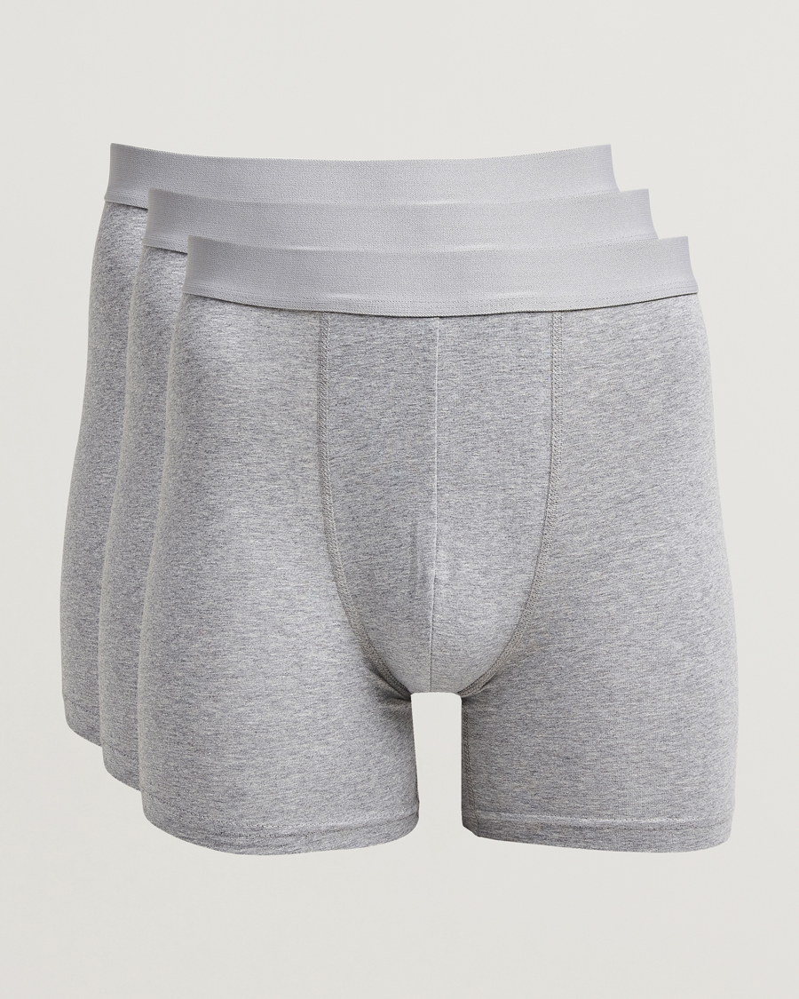 Herre | Undertøj | Bread & Boxers | 3-Pack Long Boxer Brief Grey Melange