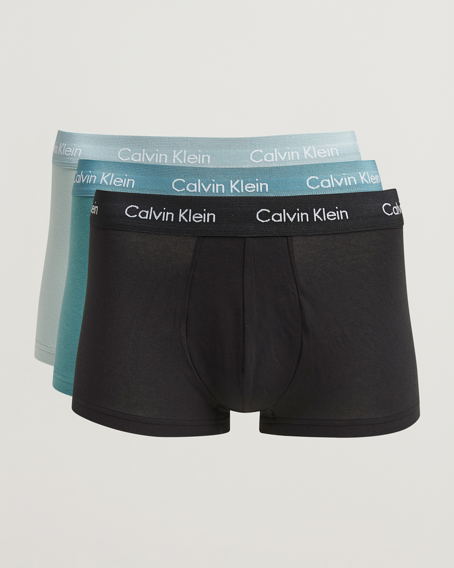 Herre | Undertøj | Calvin Klein | Cotton Stretch 3-Pack Low Rise Trunk Black/Grey/Green