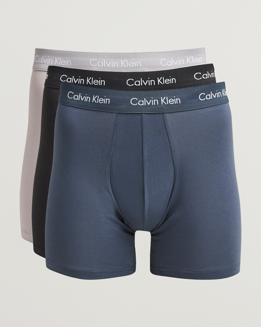 Herre | Undertøj | Calvin Klein | Cotton Stretch 3-Pack Boxer Brief Black/Blue/Grey