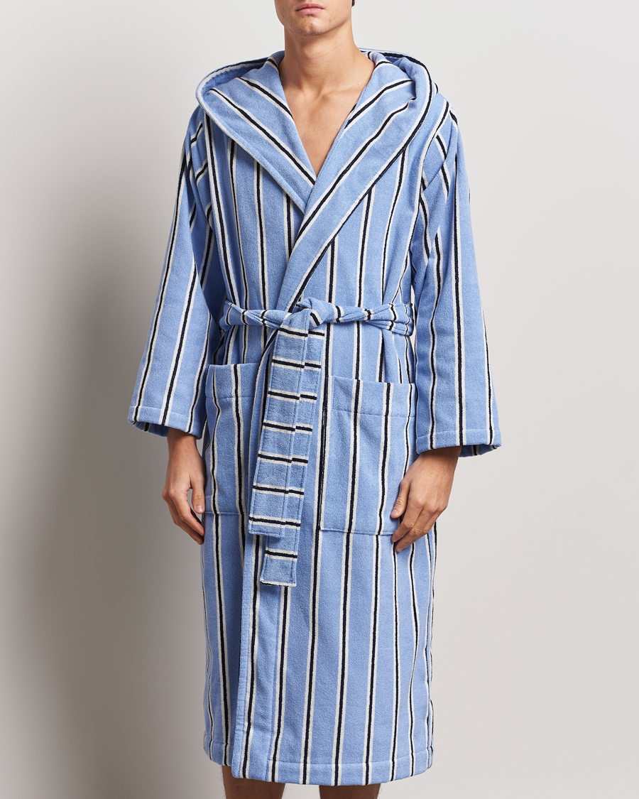 Herre | Tekla Organic Terry Hooded Bathrobe Basset Stripes | Tekla | Organic Terry Hooded Bathrobe Basset Stripes