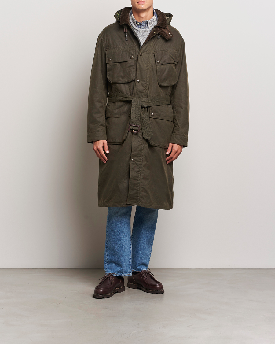 Herre | Jakker | Polo Ralph Lauren | Stewart Belted Coat Oil Cloth Green