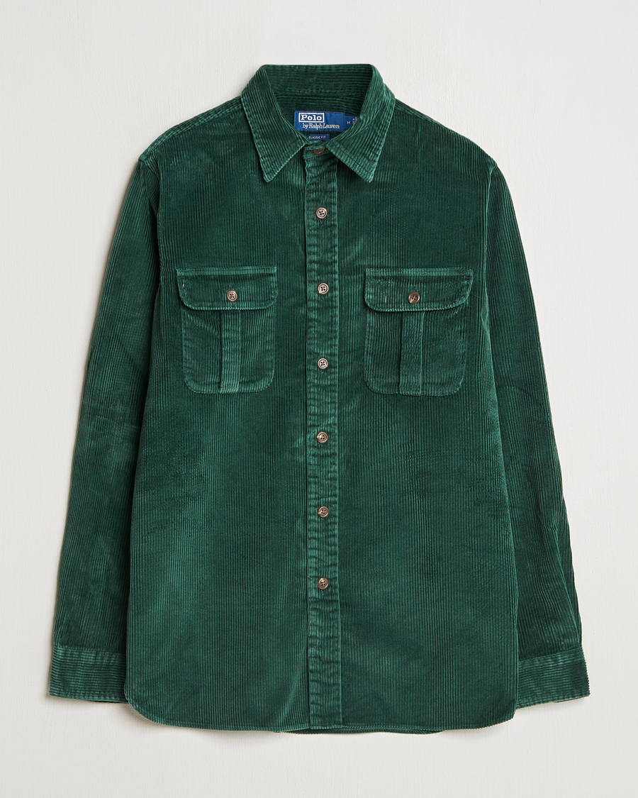 Herre | Skjorter | Polo Ralph Lauren | Corduroy Patch Shirt Moss Agate