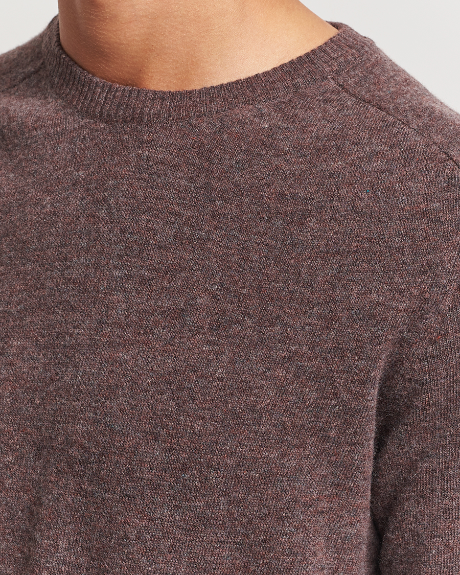 Herre | Trøjer | KnowledgeCotton Apparel | Lambswool Roundneck Brown