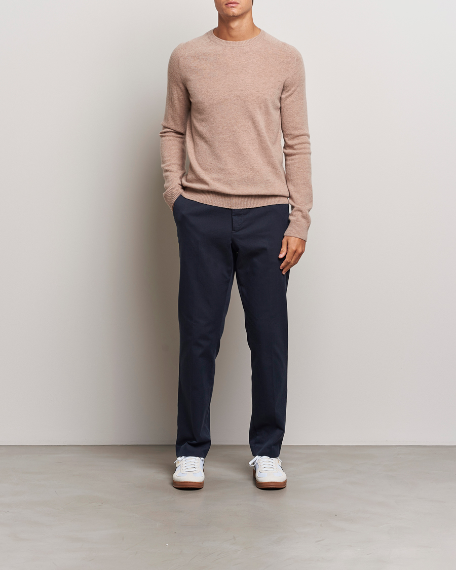 Herre | Trøjer | KnowledgeCotton Apparel | Lambswool Roundneck Beige