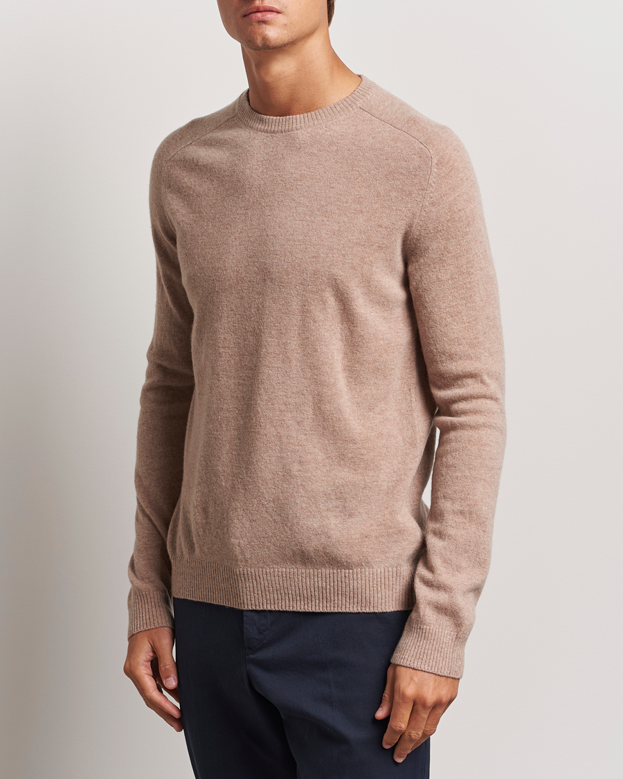Herre | Trøjer | KnowledgeCotton Apparel | Lambswool Roundneck Beige
