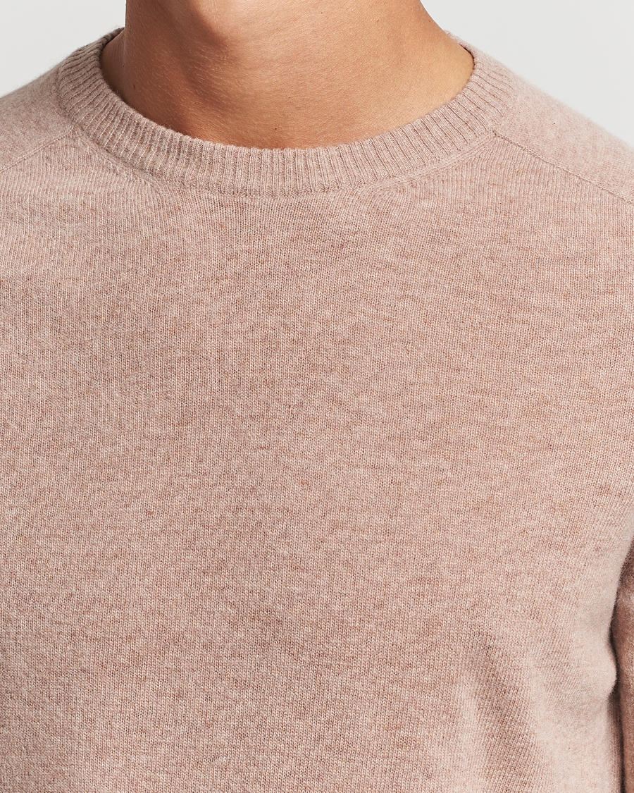 Herre | Trøjer | KnowledgeCotton Apparel | Lambswool Roundneck Beige