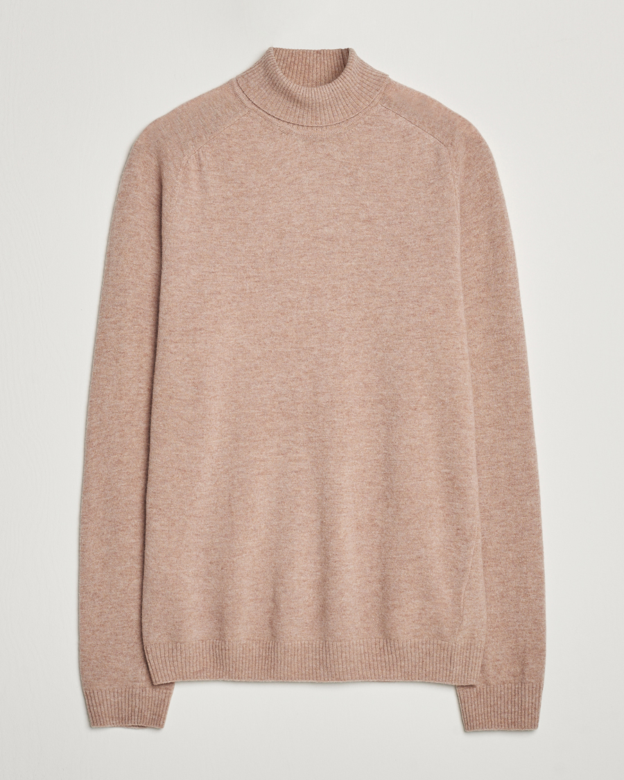 Herre | Trøjer | KnowledgeCotton Apparel | Lambswool Rollneck Beige