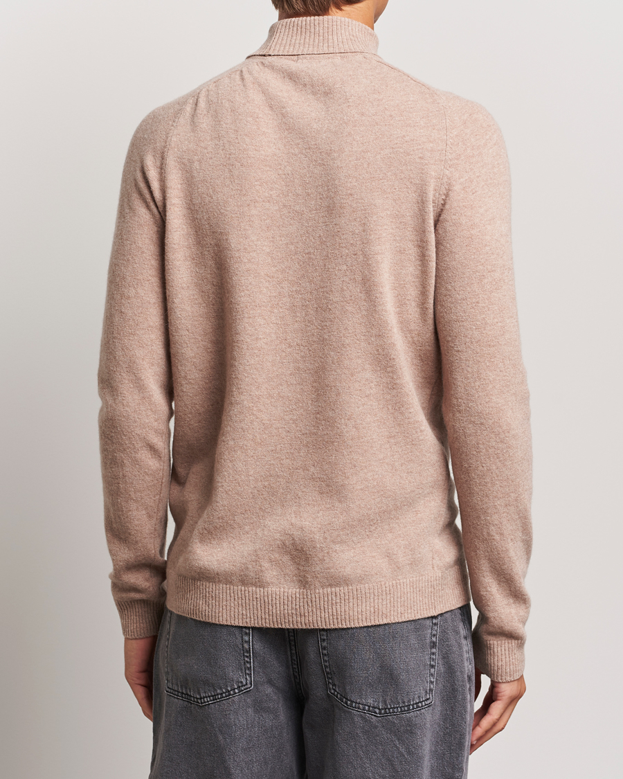 Herre | Trøjer | KnowledgeCotton Apparel | Lambswool Rollneck Beige