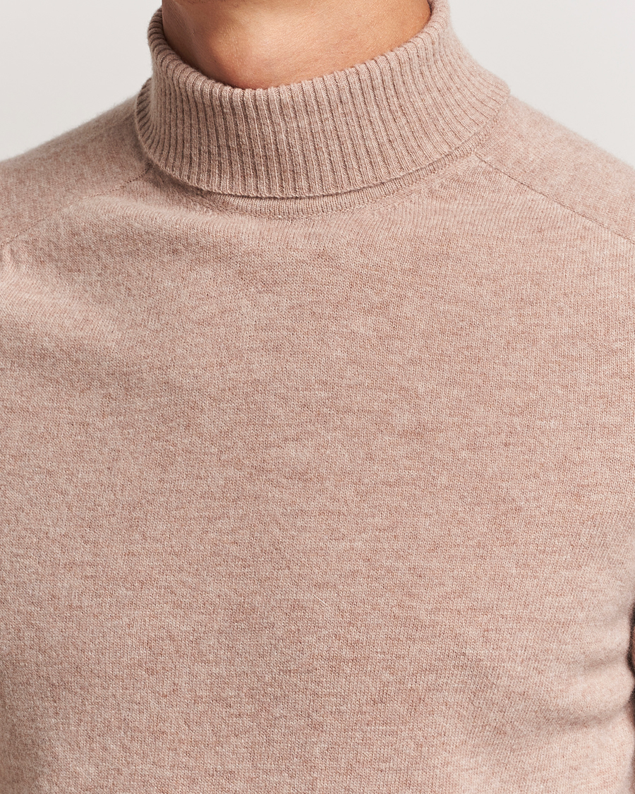 Herre | Trøjer | KnowledgeCotton Apparel | Lambswool Rollneck Beige