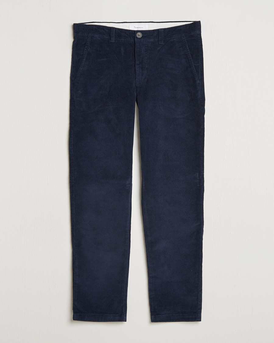 Herre | Bukser | KnowledgeCotton Apparel | Chuck Regular Cord Trousers Night Sky