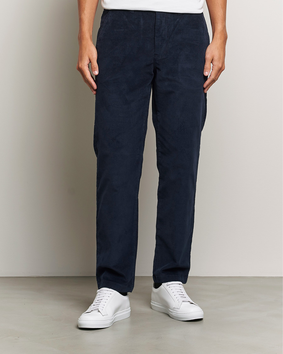 Herre | Bukser | KnowledgeCotton Apparel | Chuck Regular Cord Trousers Night Sky