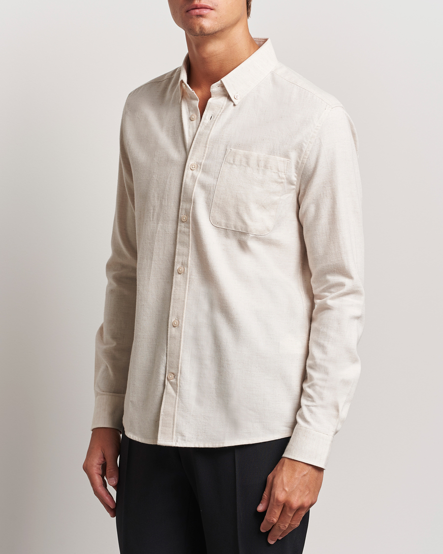Herre | Skjorter | KnowledgeCotton Apparel | Regular Fit Melange Flannel Shirt Greish