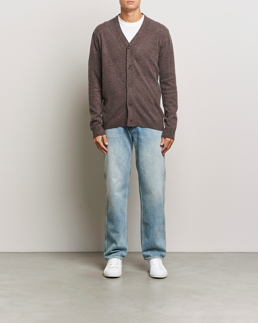Herre | Trøjer | KnowledgeCotton Apparel | Lambswool Cardigan Brown
