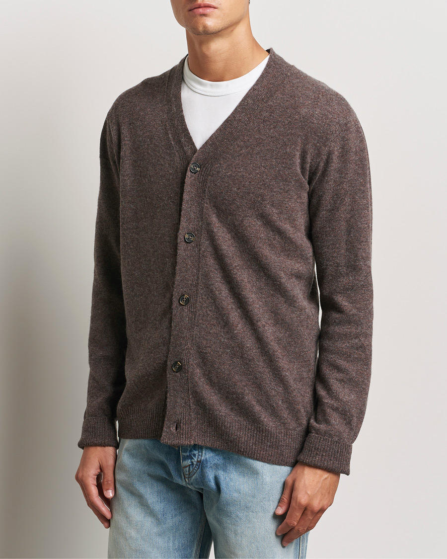 Herre | Trøjer | KnowledgeCotton Apparel | Lambswool Cardigan Brown