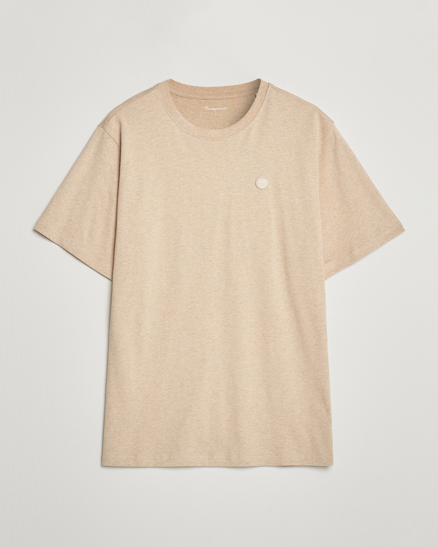 Herre | T-Shirts | KnowledgeCotton Apparel | Loake Badge T-Shirt Safari Melange