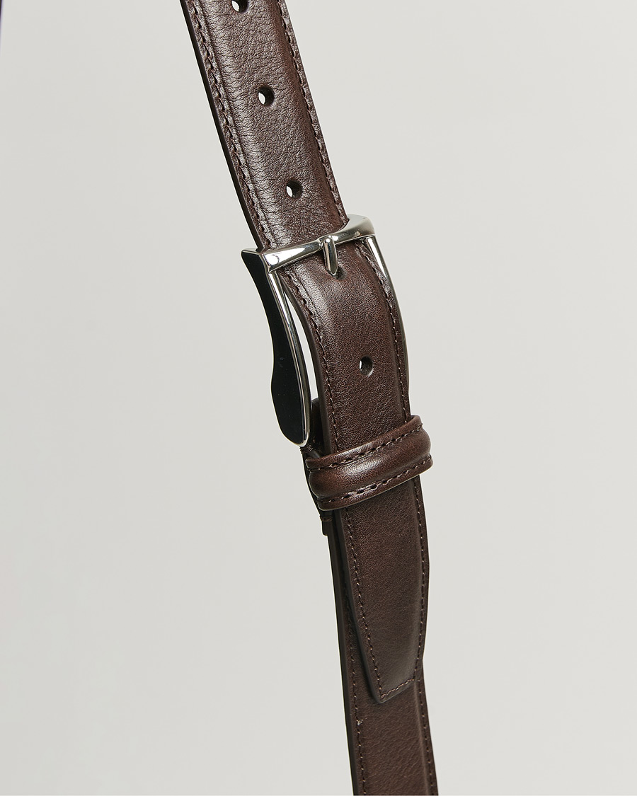 Herre | Bælter | Anderson's | Structure Leather Suit Belt 3 cm Dark Brown